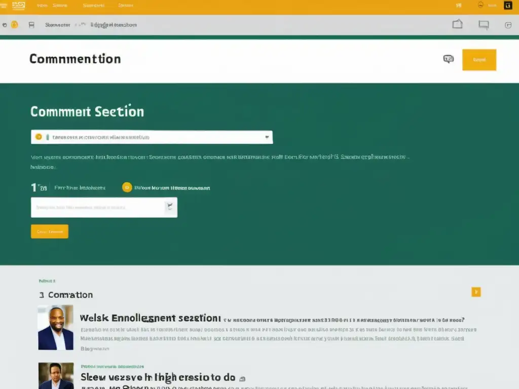 Integrando sistema de comentarios en CMS: imagen moderna y profesional de sección de comentarios, fomentando interacción y diálogo significativo