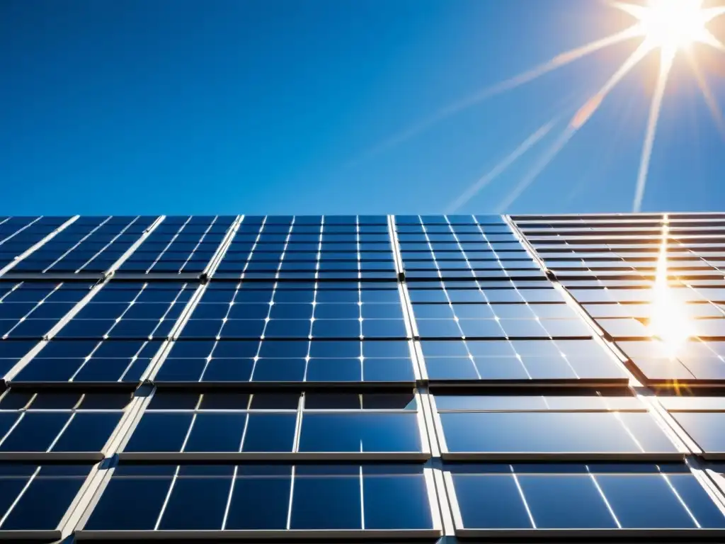 Sistema de gestión de energía solar de código abierto en edificio moderno con paneles solares