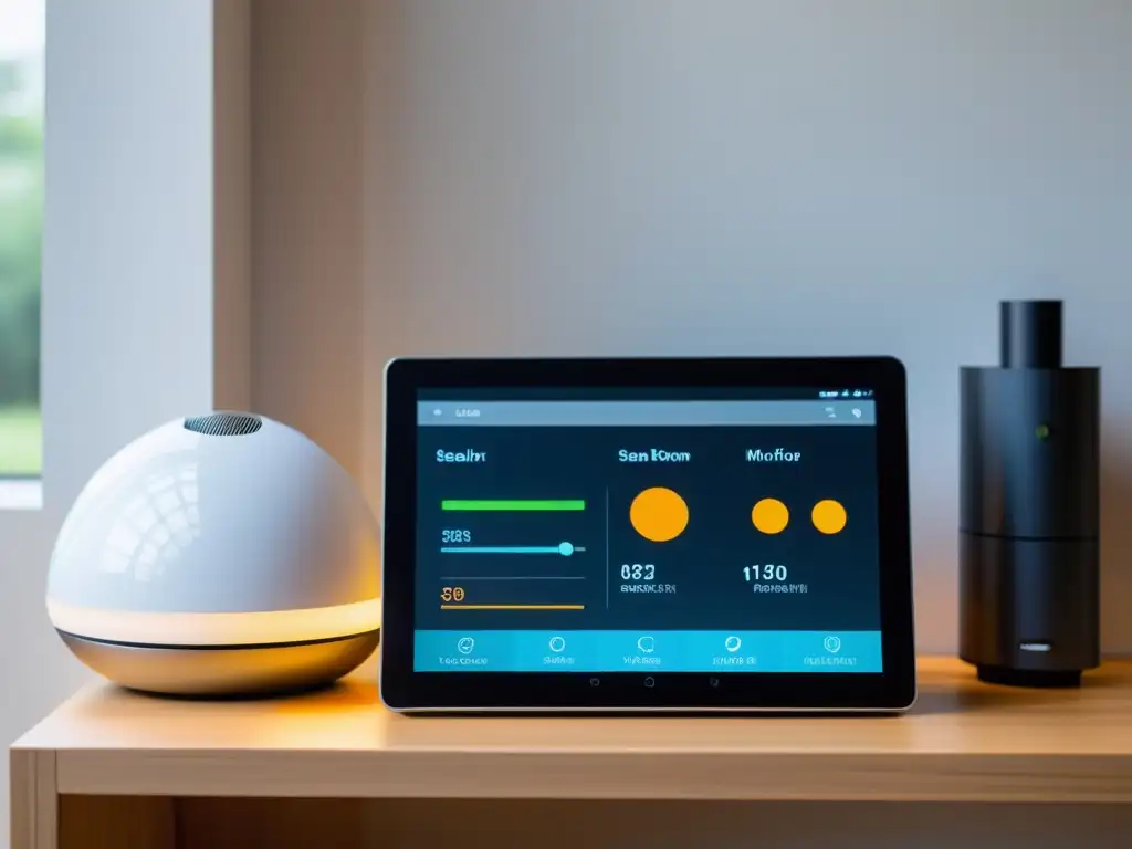 Monitoreo doméstico moderno con hardware opensource Un sistema de monitorización hogar inteligente, con hardware libre de diseño moderno y elegante, integrado en un espacio contemporáneo