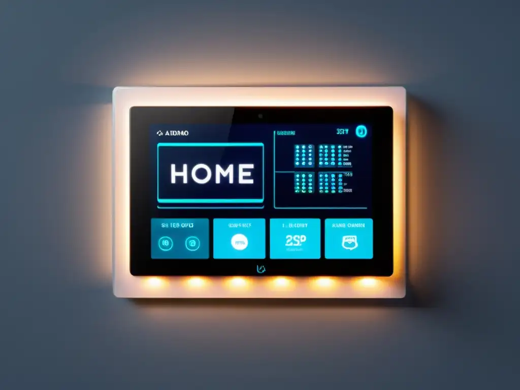 Sistema inteligente hogar con Arduino: Panel de control de casa moderna con pantalla táctil, iluminación LED integrada en la pared