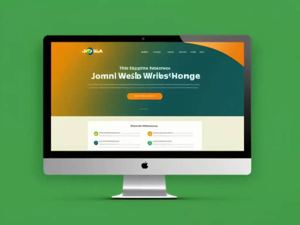 Un sitio web profesional y atractivo creado con Joomla, destacando el éxito de Joomla en sitios web con su diseño innovador y sofisticado