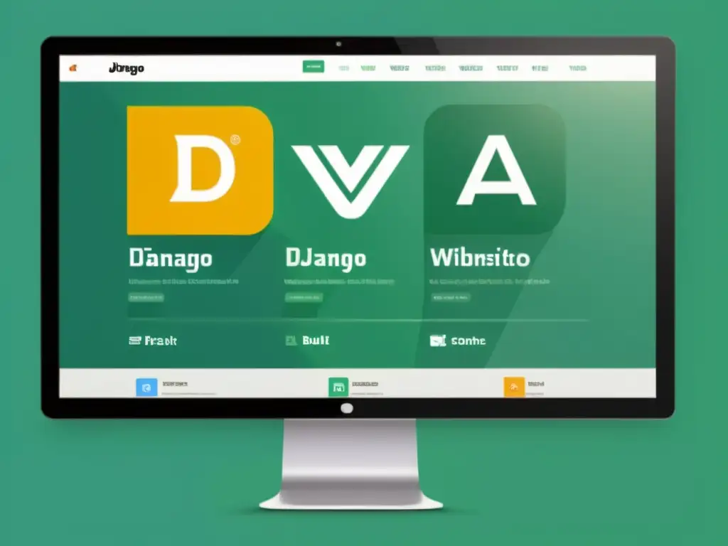 Comparación de sitios web: Django framework desarrollo web destaca con diseño moderno y profesional, contrastando con otras plataformas obsoletas