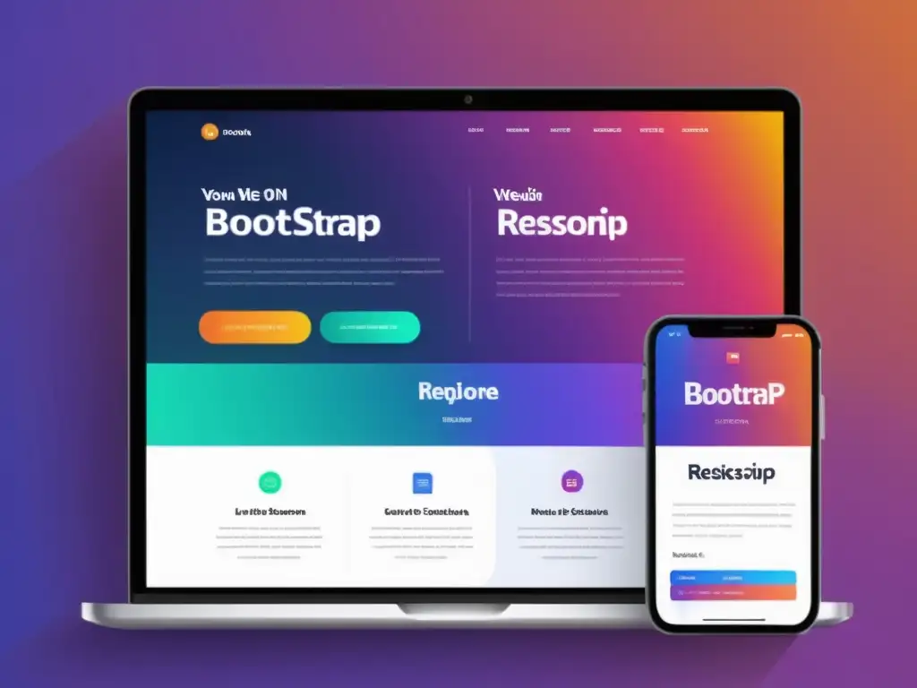 Crear sitios web responsivos con Bootstrap 5: Interfaz moderna y elegante con tipografía nítida, navegación limpia y diseños de cuadrícula atractivos