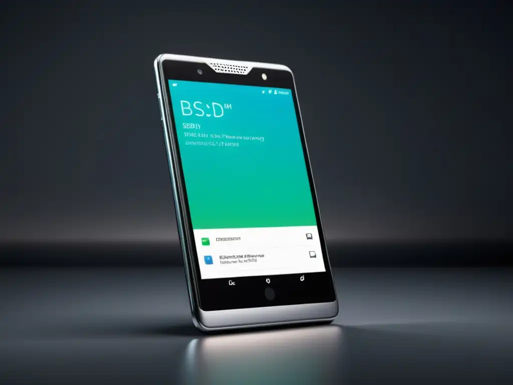 Un smartphone moderno muestra aplicaciones de BSD en un fondo tecnológico