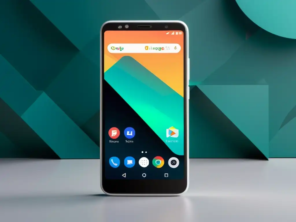 Un smartphone moderno muestra la interfaz de LineageOS con diseño limpio y minimalista