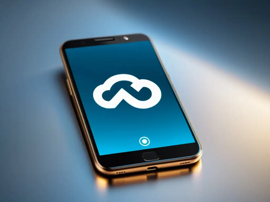 Un smartphone moderno muestra la interfaz de Nextcloud con iconos de seguridad