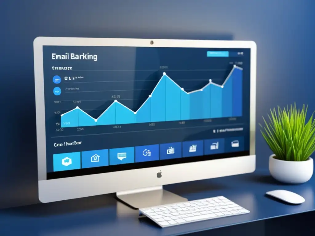 Software de código abierto para email marketing en un moderno y sofisticado panel de control con gráficos vibrantes y diseño minimalista
