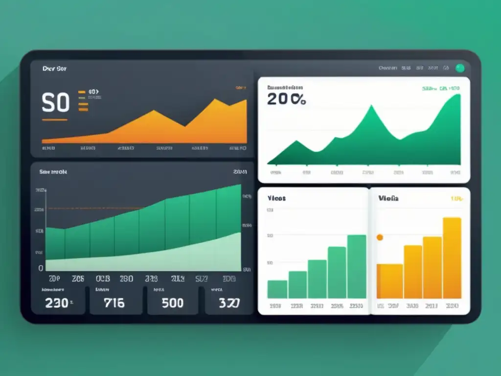 Construir Dashboard SEO Software Libre: interfaz minimalista y profesional con gráficos y métricas integradas para análisis efectivo