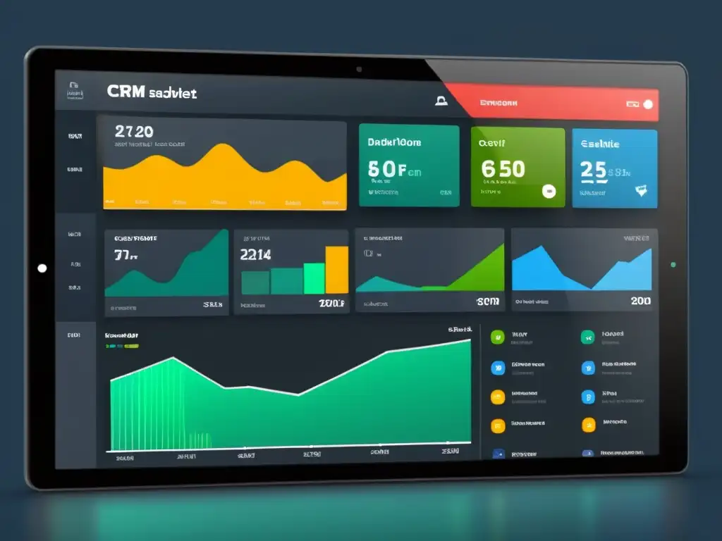 Tablero CRM moderno con widgets personalizables y visualizaciones dinámicas, destacando la versatilidad del CRM código abierto