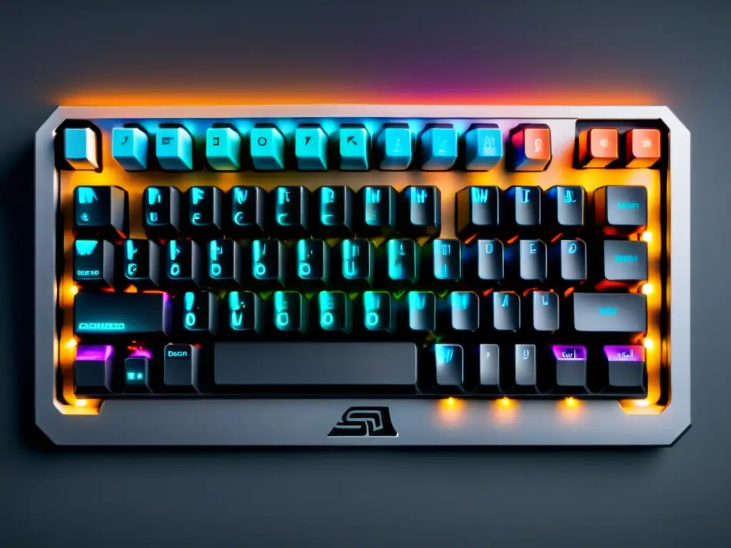Teclado mecánico personalizado con hardware de código abierto Un teclado mecánico de hardware libre, con iluminación RGB personalizable y un diseño elegante en aluminio