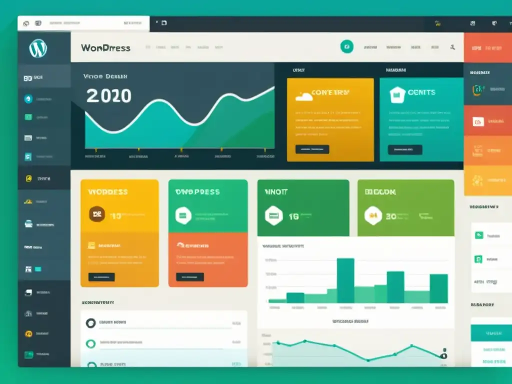 Dashboard de WordPress con tipos de contenido variados