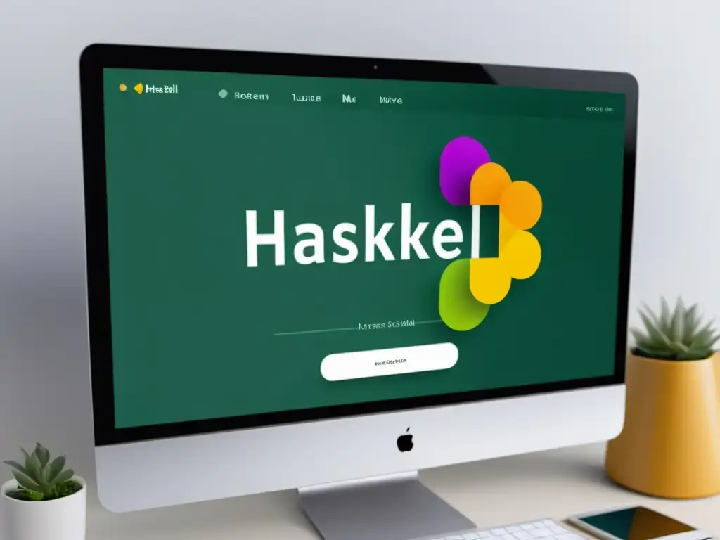 Tutorial interactivo de Haskell con diseño moderno y dinámico, reflejando aprendizaje práctico y profesional