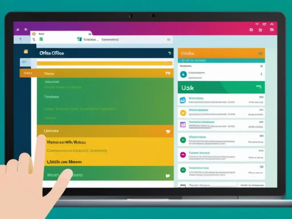 Usuario interactuando con suite ofimática de código abierto, destacando errores comunes en la usabilidad