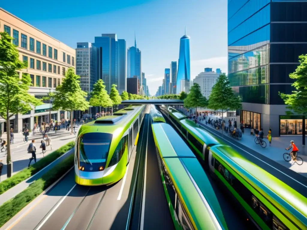 Vibrante ciudad del futuro con optimización en transporte público y software libre