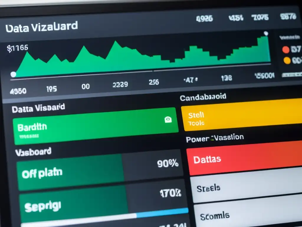 Vibrante dashboard de visualización de datos con herramientas de código abierto, diseño moderno y representaciones visuales detalladas