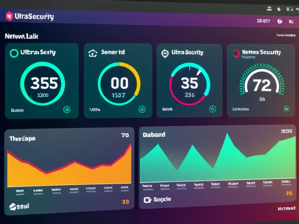 Vibrante panel de seguridad de red con detección de intrusos de código abierto, alertas en tiempo real y visualizaciones detalladas