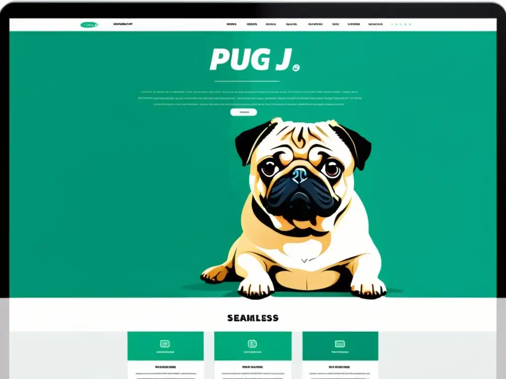 Vista detallada de un moderno diseño web con Pug