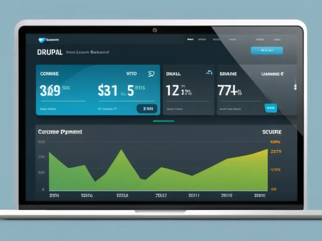 Una vista detallada del moderno panel de control de Drupal Commerce, ideal para construir una tienda online con facilidad y profesionalidad