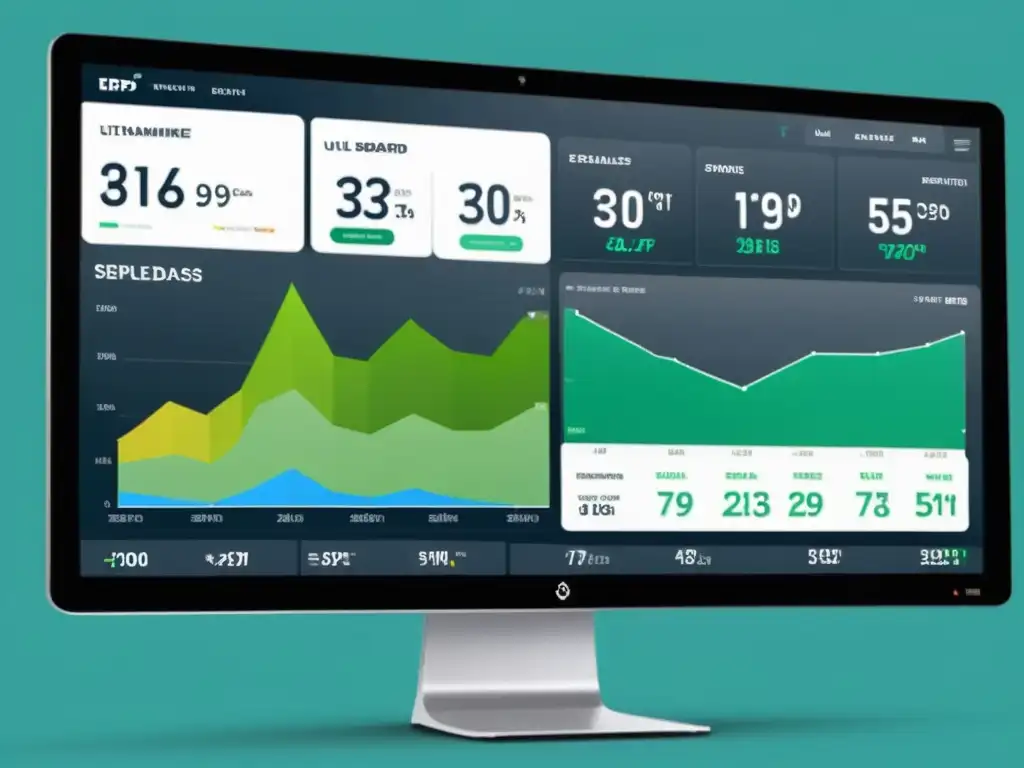 Vista detallada de un panel de control de tienda online con integración ERP, mostrando datos de ventas e inventario en tiempo real