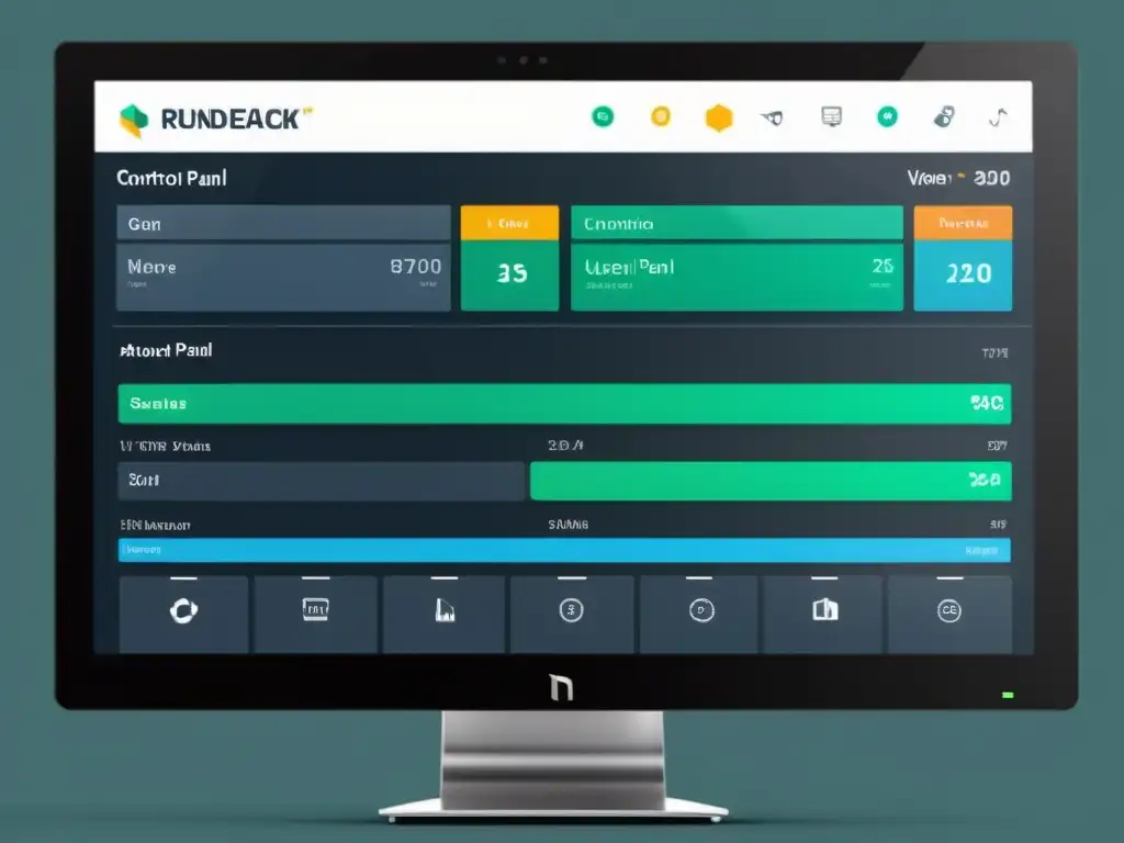 Vista de interfaz moderna y elegante de Rundeck, con colores vibrantes y diseño minimalista