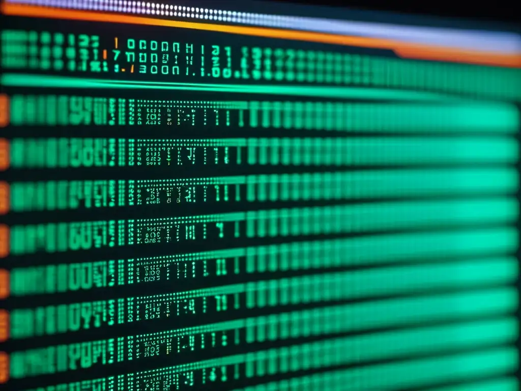 Un vistazo detallado a líneas de código criptográfico de código abierto en una pantalla de computadora de alta tecnología