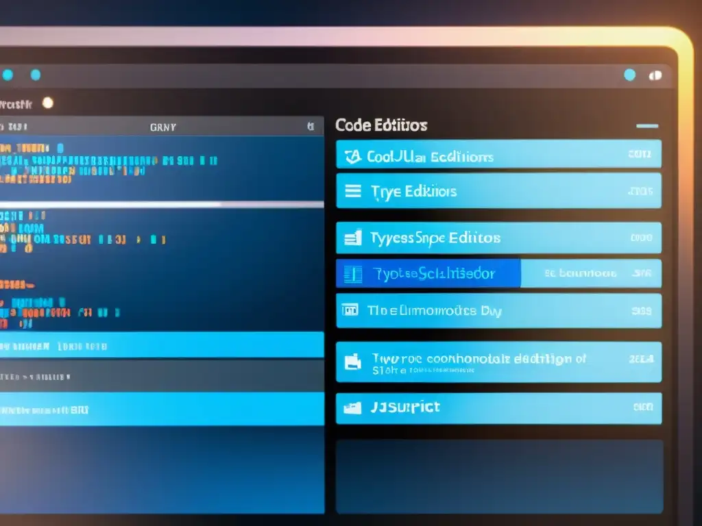 Comparación visual entre un editor de código TypeScript y JavaScript resalta las ventajas de utilizar TypeScript en JavaScript