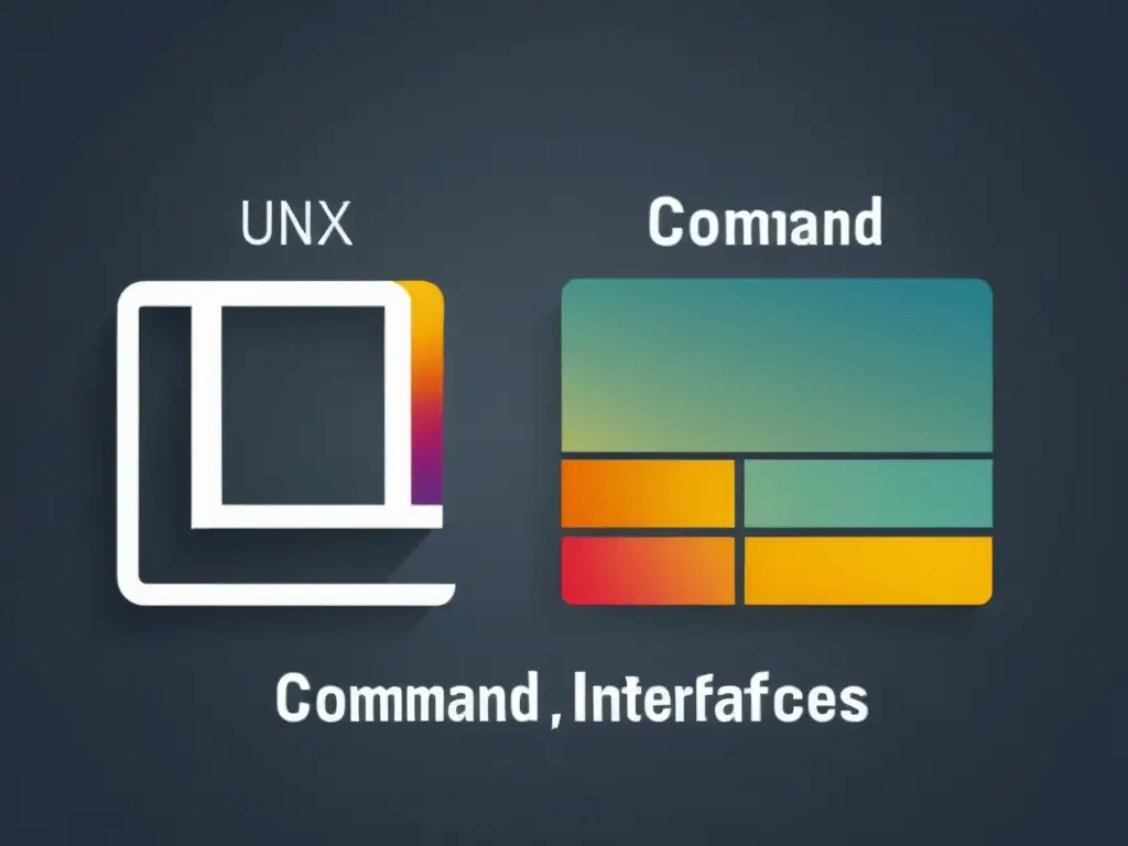 Comparación visual de las interfaces de línea de comandos de UNIX y Linux, resaltando las diferencias clave entre ambos sistemas operativos