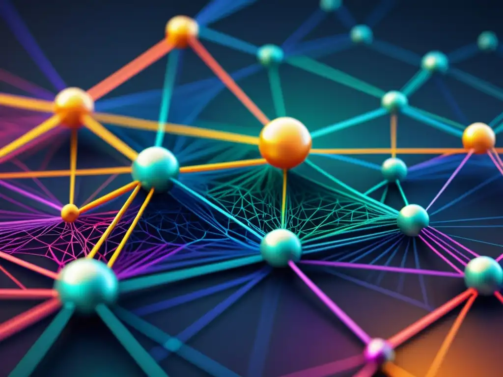 Patrón visual de nodos interconectados en sistema distribuido, destacando la complejidad y eficiencia