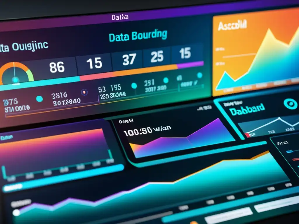 Una visualización de datos futurista con analítica avanzada con software código abierto